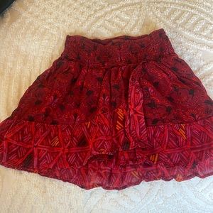 Free people red mini skirt size xs